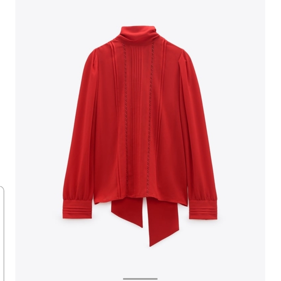 ZARA Flowy Lace Detail Shirt - Picture 4 of 5